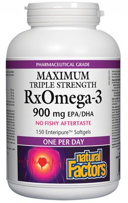 Natural Factors RxOmega-3 Maximum Triple Strength 900 mg 150 Enteripur