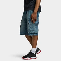 True Religion Big T Vinny Medium Wash Cargo Shorts / Blue Legend