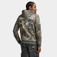 True Religion Patch Buddha Camo Big T Full Zip Hoodie /