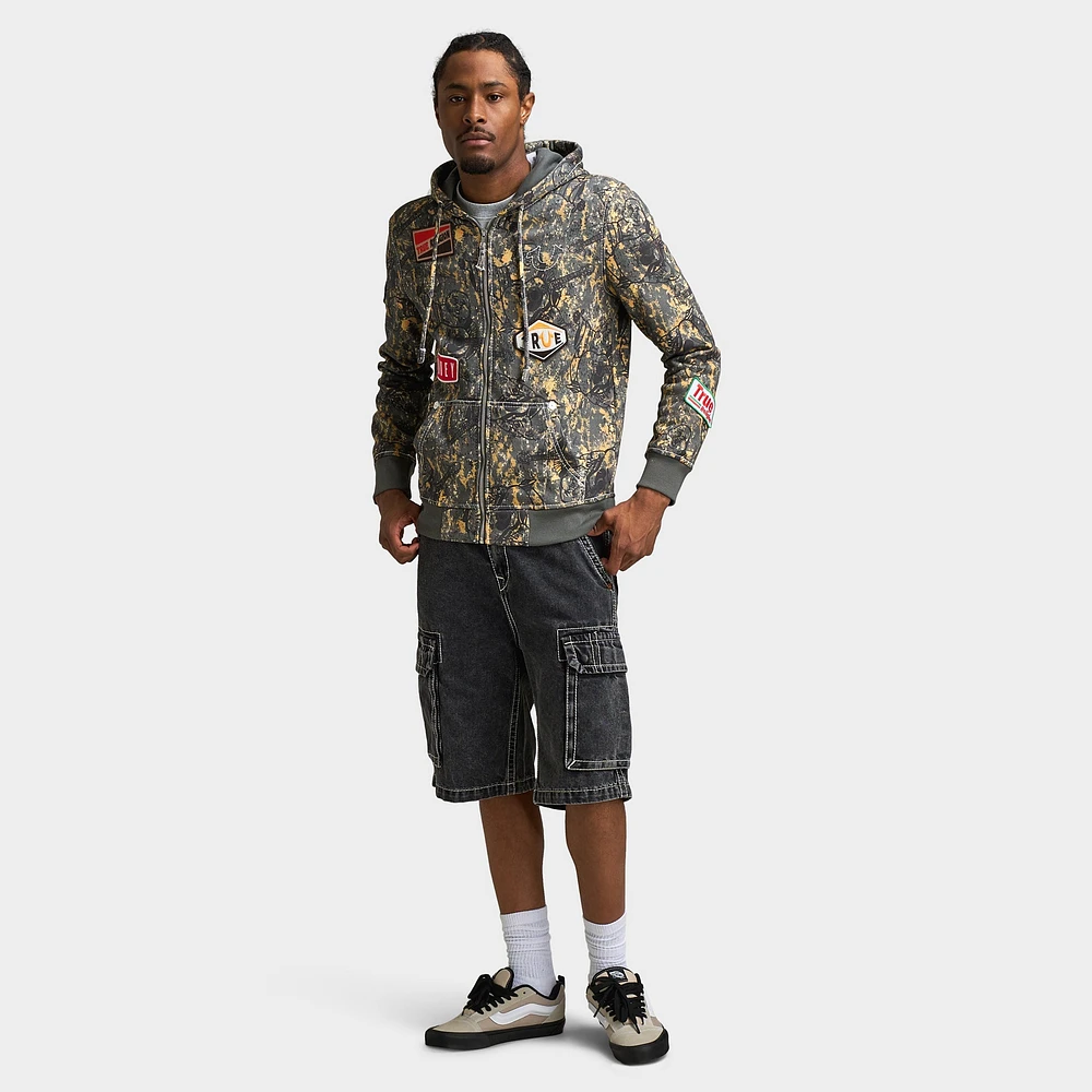 True Religion Big T Vinny Cargo Denim Shorts / Bullet Black Wash