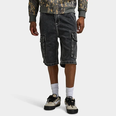 True Religion Big T Vinny Cargo Denim Shorts / Bullet Black Wash