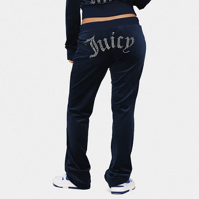 Juicy Couture Women's OG Big Bling Velour Track Pants / Regal Blue