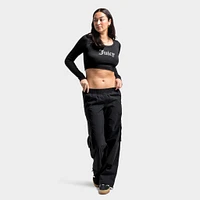 Juicy Couture Women's Wide Leg Cargo Utility Pants / Black
