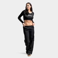 Juicy Couture Women's Cropped Long Sleeve Baby Tee / Black