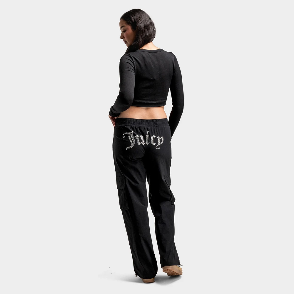 Juicy Couture Women's Cropped Long Sleeve Baby Tee / Black