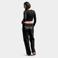 Juicy Couture Women's Cropped Long Sleeve Baby Tee / Black