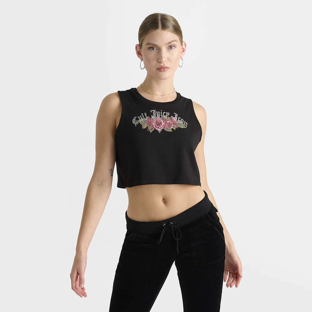 Juicy Couture Women's Cropped Tank With Graphic / Black