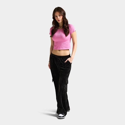 Juicy Couture Women's Velour Cargo Pant / Black