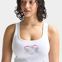 Juicy Couture Women's Cropped Fitted Graphic Tank / White