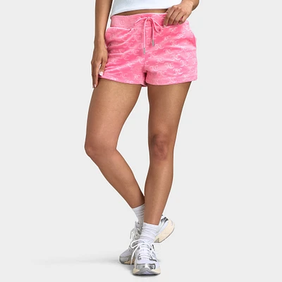 Juicy Couture Women's Embossed Velour Shorts / Hot Pink