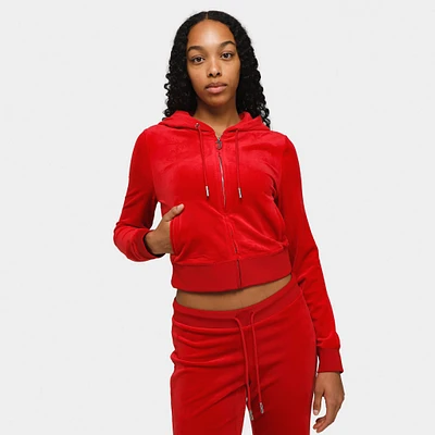 Juicy Couture Women's OG Big Bling Full Zip Hoodie / Coco Red