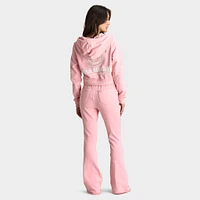 True Religion Women's Raw Edge Big T Shrunken Hoodie / Candy Pink