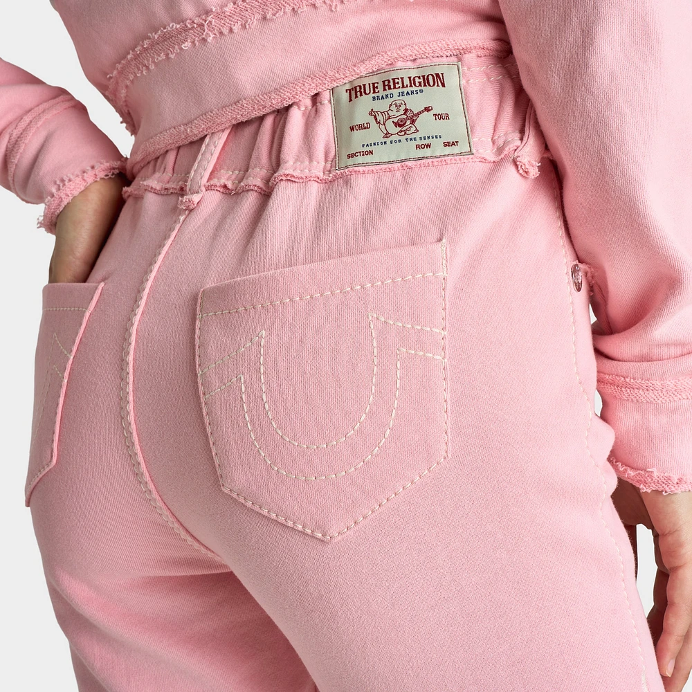 True Religion Wash Raw Edge Big T Track Pants / Candy Pink