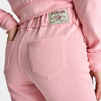 True Religion Wash Raw Edge Big T Track Pants / Candy Pink