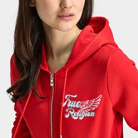 True Religion Crystal Wing Classic Zip Hoodie / Flame Scarlet