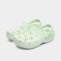 Crocs Women's Classic Floral Cut Out Clog / Jade Tint
