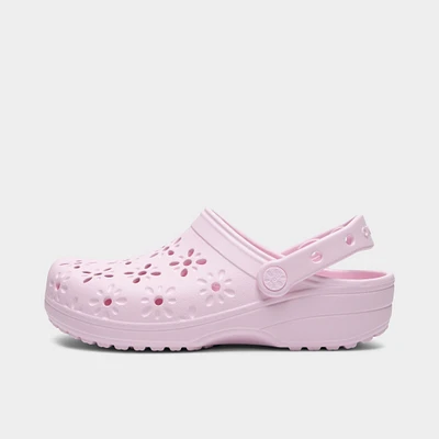 Crocs Women's Classic Floral Cut Out Clog / Pink Milk