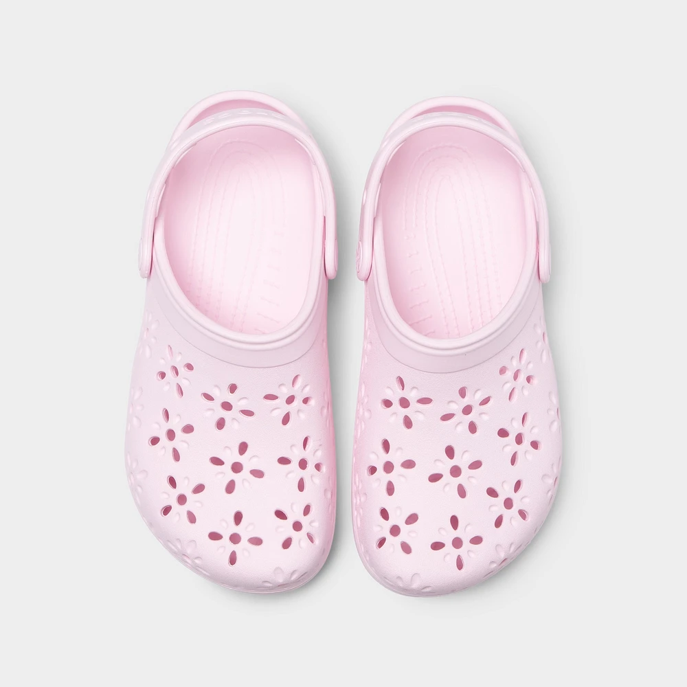 Crocs Women's Classic Floral Cut Out Clog / Pink Milk