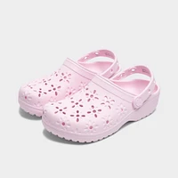 Crocs Women's Classic Floral Cut Out Clog / Pink Milk