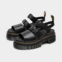 Dr Martens Women's Ricki Nappa Lux 3-Strap Sandal / Black