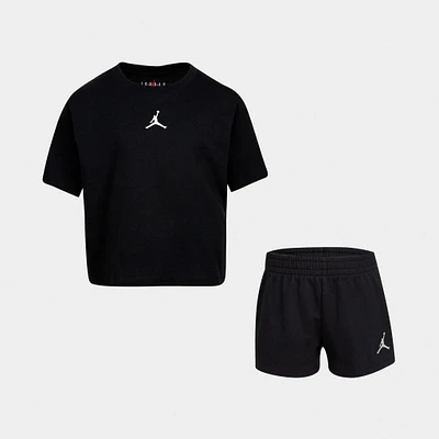 Jordan Child Girls' Essential Shorts and T-shirt Set / Black