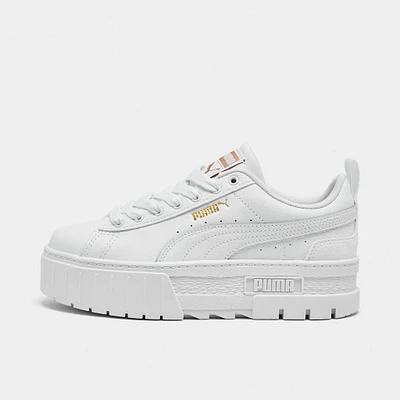 Puma Juniors' Mayze Leather White / Team Gold