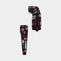 Jordan Child Boys' All-Over-Print Brooklyn Fleece Pullover Hoodie Set / Black