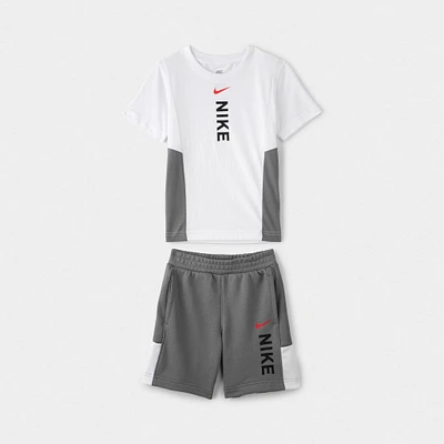 Nike Child Boys' Hybrid T-shirt & Shorts Set Light Smoke Grey / White