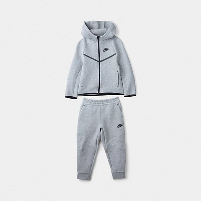 Nike Sportswear Child Boys' Tech Fleece Full Zip Hoodie Set / Dark Grey Heather