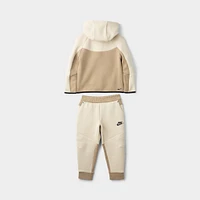 Nike Sportswear Children's Tech Fleece Full Zip Hoodie Set / Light Khaki