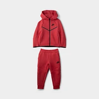 Nike Sportswear Child Boys' Tech Fleece Full Zip Hoodie Set Light University Red / Heather