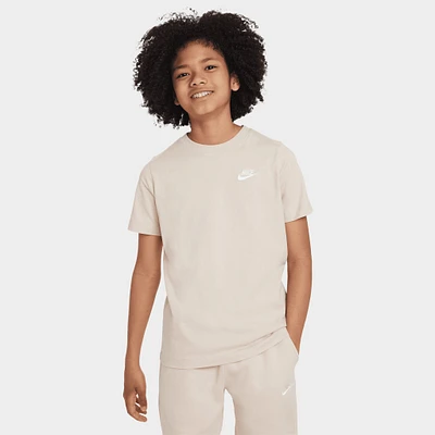 Nike Sportswear Juniors' Embroidered Futura T-shirt Sanddrift / White