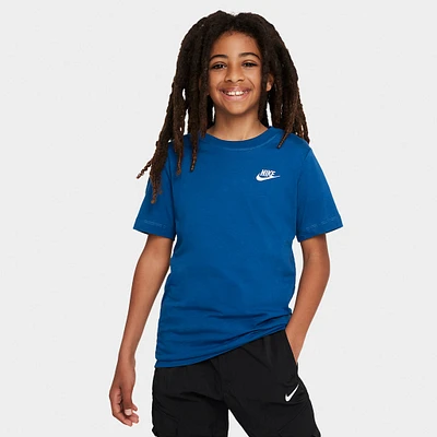 Nike Sportswear Juniors' Embroidered Futura T-shirt Court Blue / White