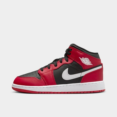 Jordan 1 Mid GS Black / White - Gym Red