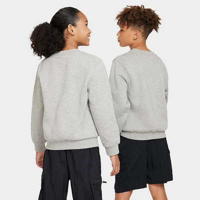 Nike Juniors' Club Fleece Crewneck / Dark Heather Grey