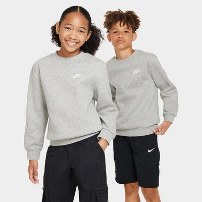 Nike Juniors' Club Fleece Crewneck / Dark Heather Grey