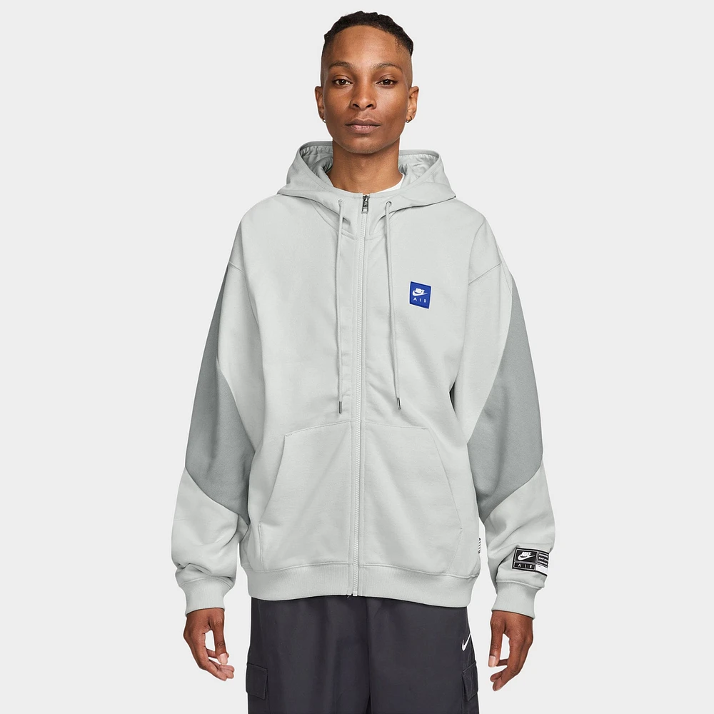 Nike Air Fleece Full Zip Hoodie Photon Dust / Lt Smoke Grey - Hyper Royal