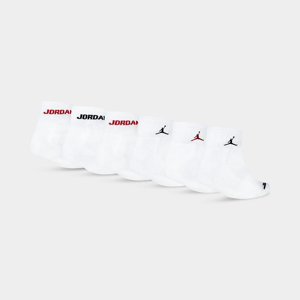 Jordan Legend Juniors' (6 Pack) Ankle Sock White / Black - Gym Red