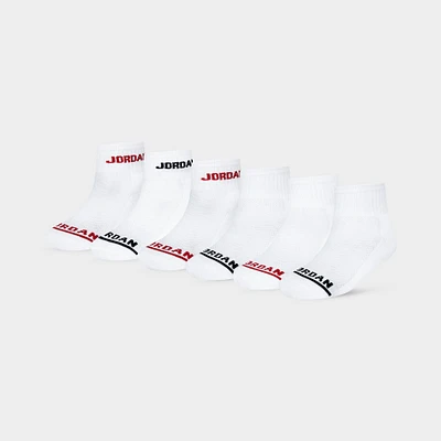 Jordan Legend Juniors' (6 Pack) Ankle Sock White / Black - Gym Red