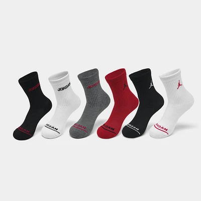 Jordan Juniors' Legend Crew Socks Box Set (6 Pack) / Multi