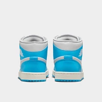 Jordan Women's 1 Mid Dark Powder Blue / Neutral Grey - White