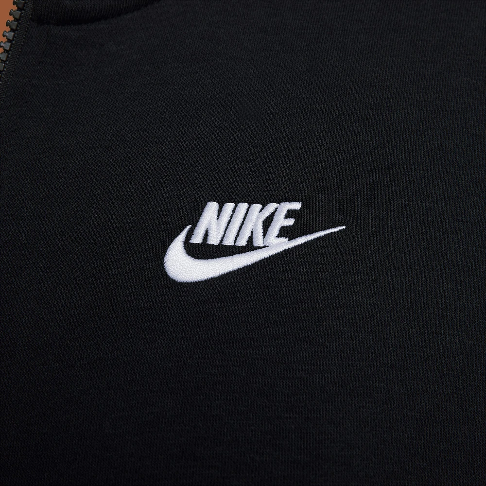 Nike Sportswear Club Fleece Full Zip Hoodie Black / - White