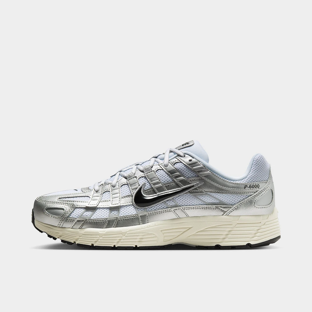 Nike P-6000 White / Black - Metallic Silver