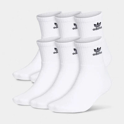 adidas Originals Trefoil Quarter Socks (6 Pack) White / Black