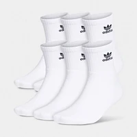 adidas Originals Trefoil Quarter Socks (6 Pack) White / Black