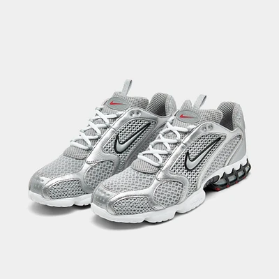 Nike Air Zoom Spiridon Cage 2 TRK3 Light Smoke Grey / Metallic Silver - Cardinal Red