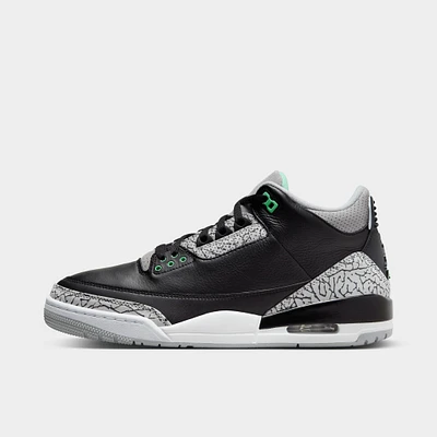 Jordan 3 Retro Black / Green Glow - Wolf Grey