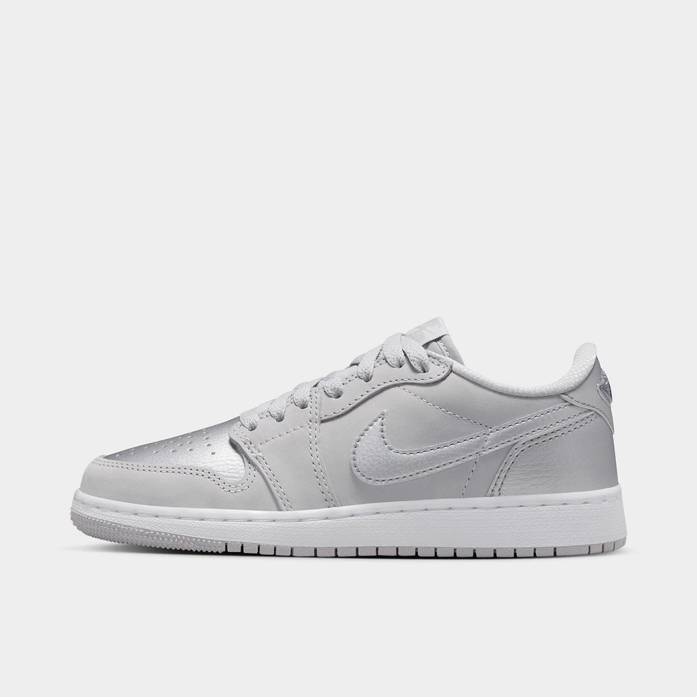 Jordan 1 Retro Low OG GS Neutral Grey / Metallic Silver - White