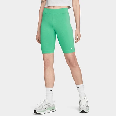 Nike Sportswear Women's Essential Mid-Rise Bike Shorts Spring Green / White