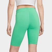 Nike Sportswear Women's Essential Mid-Rise Bike Shorts Spring Green / White